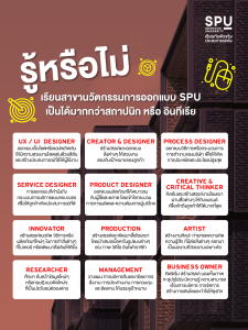 รู้หรือไม่? เรียนสาขานวัตกรรมการออกแบบ SPU เป็นได้มากกว่าสถาปนิก หรือ อินทีเรีย
